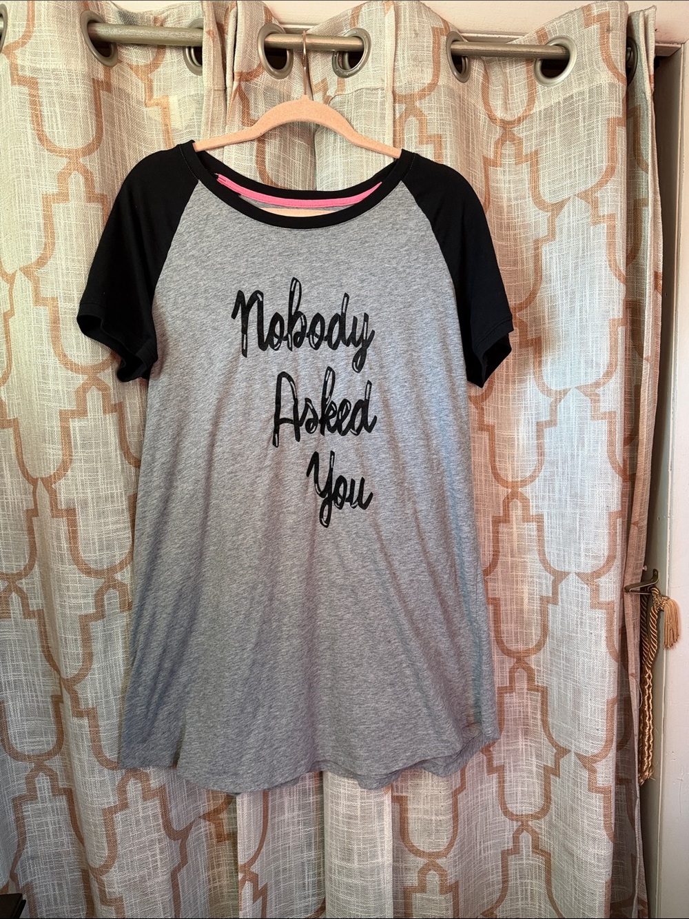 No Boundaries Grey and Black Nightgown